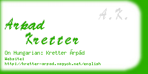 arpad kretter business card