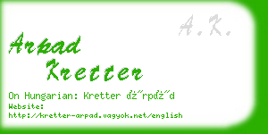 arpad kretter business card